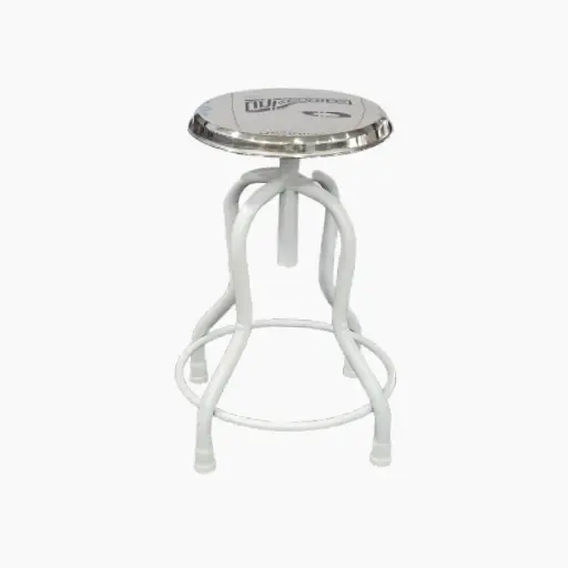 Uniequip 4 Leg Revolving Doctor Patient Stainless Steel (MS) Stool for Medical use