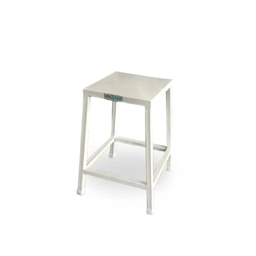 Uniequip 4-Leg Stool | Heavy-Duty Mild Steel Medical Stool for Hospitals, Clinics & Labs | Anti-Skid Plastic Feet | Durable & Stable (MS)