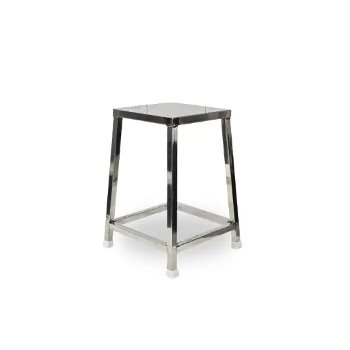 Uniequip 4-Leg Stool | Heavy-Duty Mild Steel Medical Stool for Hospitals, Clinics & Labs | Anti-Skid Plastic Feet | Durable & Stable (SS)